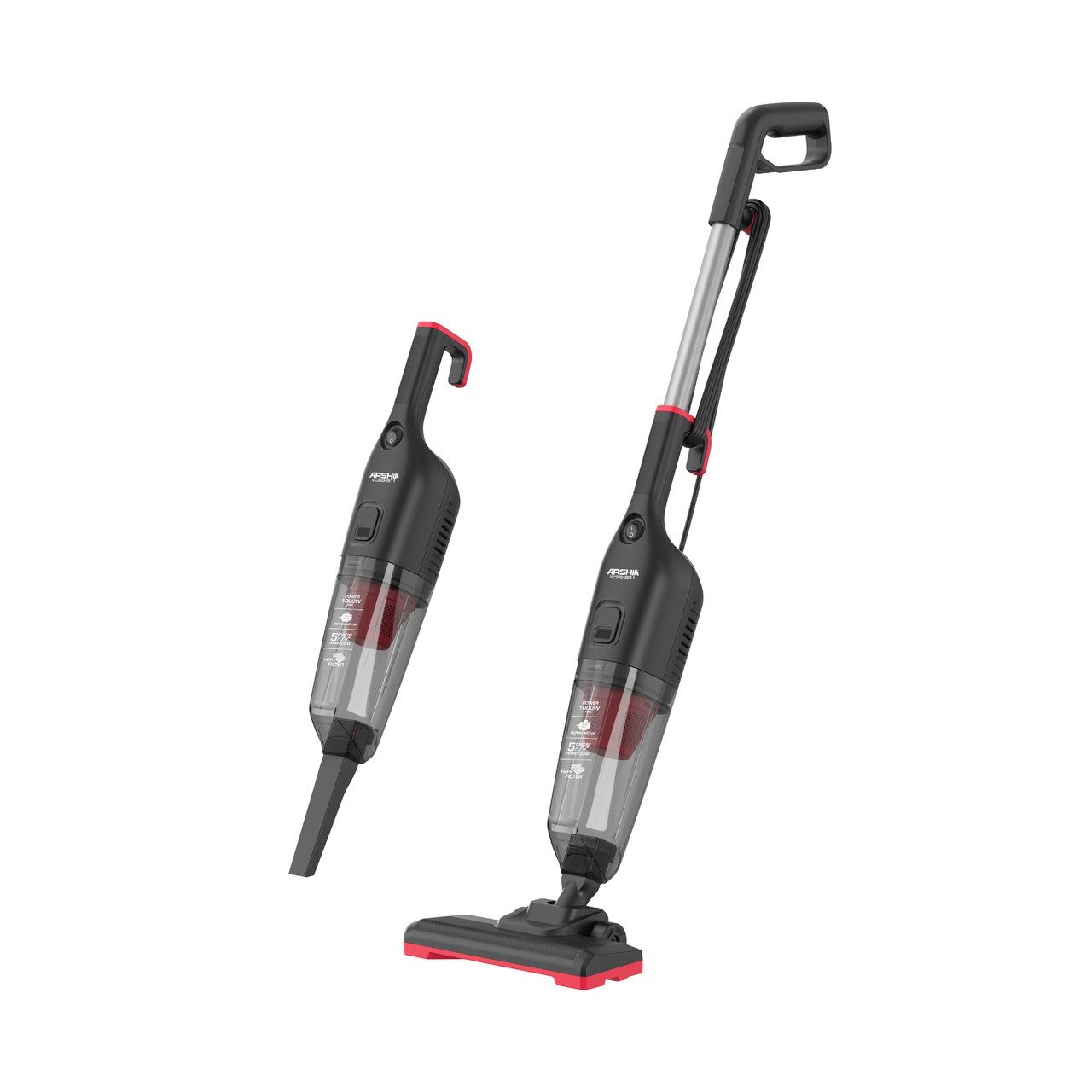 img_6650 مكنسه ارشيا الريشه 4 ف واحد اللون الاحمر / Arshia 4-in-1 Stick & Handheld Vacuum Cleaner(Black&Red) – 3911 - الصورة 1
