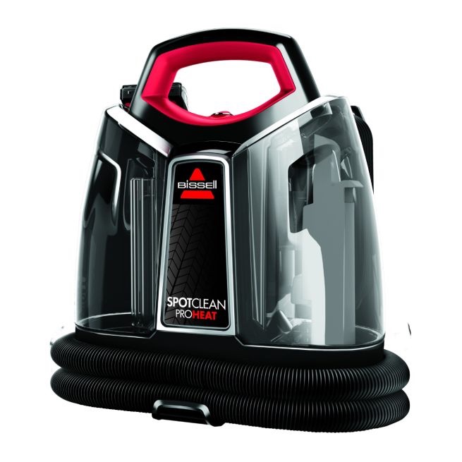 img_9567 بيسيل سبوت كلين بروهيت (Bissell SpotClean ProHeat) هي مكنسة محمولة متخصصة في غسيل وإزالة البقع الصعبة من السجاد، والمفروشات، والكنب، وداخلية السيارات.تعتمد المكنسة على الجمع بين قوة الشفط، وضخ المياه مع محلول التنظيف، والفرك اليدوي للتخلص من البقع بفعالية - الصورة 1
