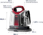 ⁦بيسيل سبوت كلين بروهيت (Bissell SpotClean ProHeat) هي مكنسة محمولة متخصصة في غسيل وإزالة البقع الصعبة من السجاد، والمفروشات، والكنب، وداخلية السيارات.تعتمد المكنسة على الجمع بين قوة الشفط، وضخ المياه مع محلول التنظيف، والفرك اليدوي للتخلص من البقع بفعالية⁩ - الصورة ⁦6⁩